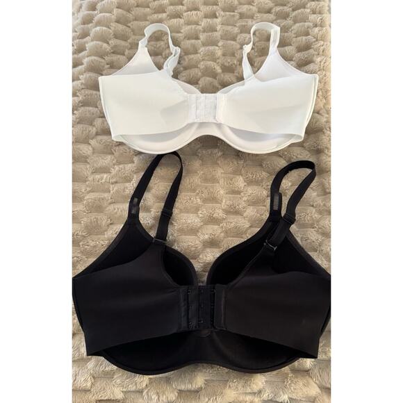 Maidenform 2 Comfort T Shirt Bra’s Underwire White/Black 36DD - Picture 9 of 10